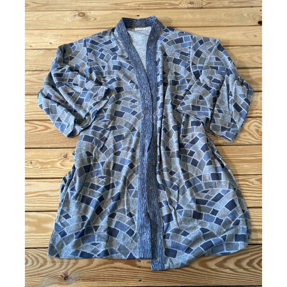NEW The Muses Lounge Printed Tie Waist Cardigan Sweater Size 2XS Women’s Blue